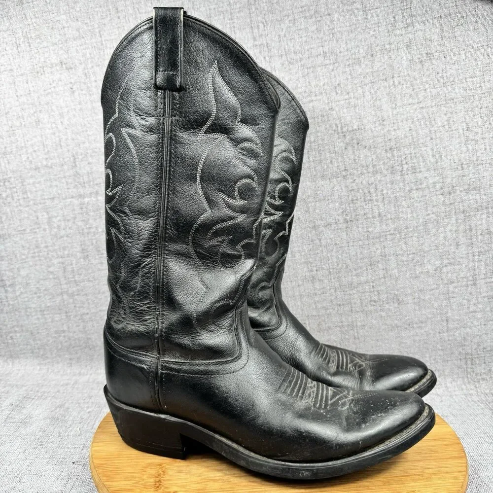Old West Western Boots Men's Size 8.5 EE Cowboy Leather